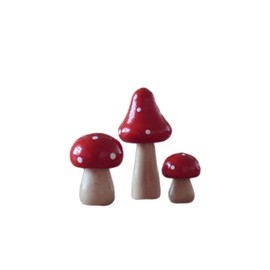 Healifty Home Decor Home Home Home Home Home Mini Wood Mushroom Miniature Figurines Miniature Micro Landscape DIY Terrarium Crafts Ornament Accessories for Home Décor 3 Pcs (Red) Home Decor