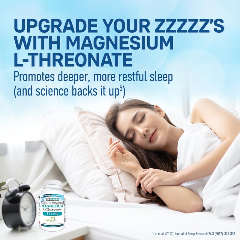 Magnesium L-Threonate - Magtein. 60-Day Supply. 144 mg of Elemental