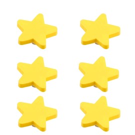 CcHhyyt Cartoon Shape, Soft Rubber Knobs for Kids, Girls, Boys, Cupboard Handles/Drawer Knobs for Nursery Cupboards, Pack of 6 (Yellow Star)