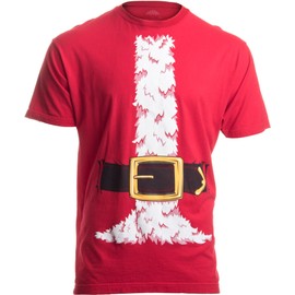 Ann Arbor T-shirt Co. Santa Claus Costume | Jumbo Print Novelty Christmas Holiday Humor Unisex T-Shirt - Medium - Red