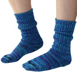 Mongrel Socks Pure Merino Wool Socks - Blue Green, XL Mens 9-12