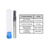 sourcing map Ball Nose End Mill 3mm Tip Radius Solid