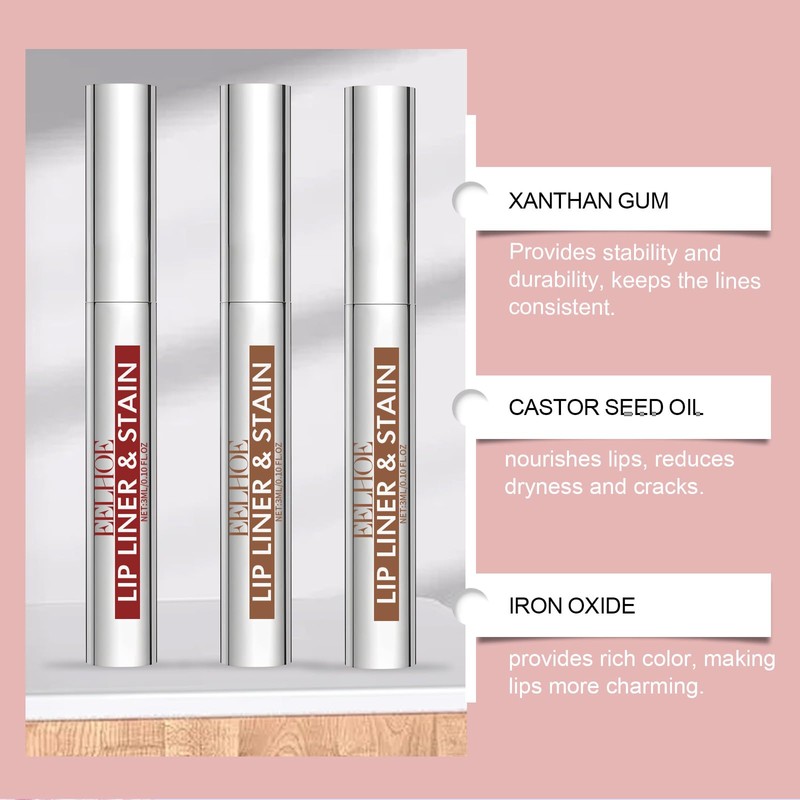 Peel Off Lip Stain Tattoo Set, 3 Colors Peel Off