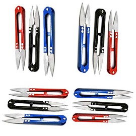 PRECISE CANADA 12Pcs U Sewing Scissors Clippers, Embroidery Thrum Yarn Fishing Thread Beading Cutter, Mini Small Snips Trimming Nipper, Great for Stitch,DIY Supplies