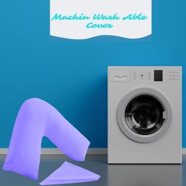 Buzzbuy V shaped pillowcase cover, 100% Poly-cotton Back & Neck Support Orthopaedic Pregnancy/Nursing V Pillowcase cover only (Lilac)