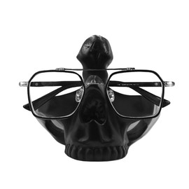 Pamayaneen Skull Eyeglasses Stand Holder with Storage Trey Creative Eyeglasses Rack Skeleton Jewelry Tray Skull Key Tray