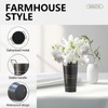 Merkaunis Galvanized Metal Vases 8 Pcs 9 Inch Black Farmhouse