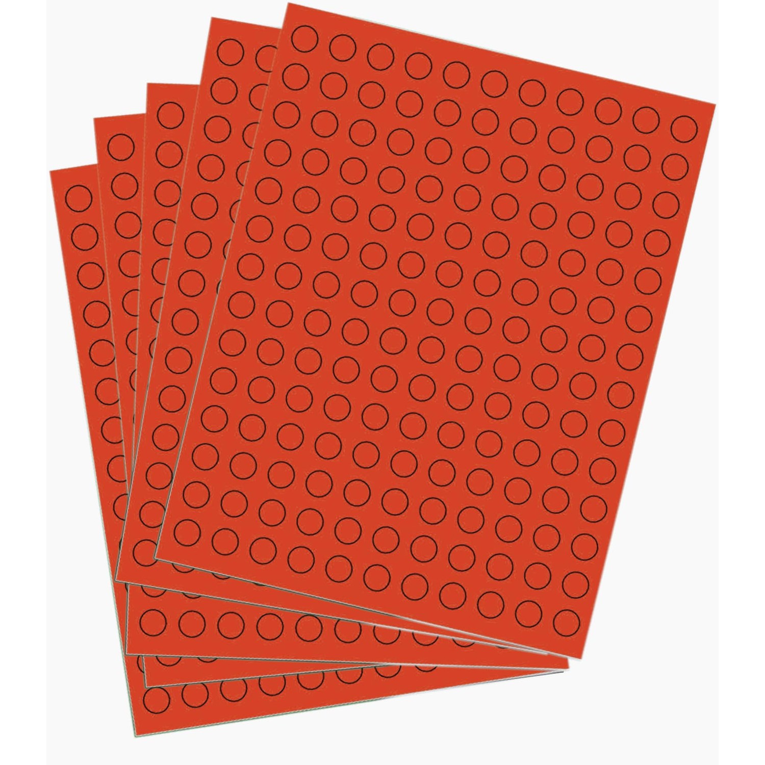 Red Labels Circle Stickers Sheets, 1/2 inch (0.5) Color-Coding Round ...