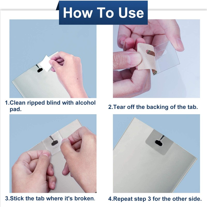 SOGEWO (16 Set/32 Pieces) Clear Vertical Blind Repair Tabs, Vertical