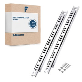 Shinfly -246mm Drawer Runners Set of 2 (1 Pair), 17mm Groove Ball Bearing Roller Runners, Partial Extension, Includes Mounting Hardware