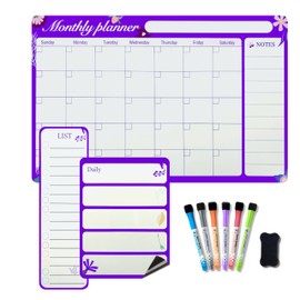 ECSenSe Magnetic Fridge Calendar & Metal Cabinet Calender | Dry Erase Monthly,Daily, to do List Magnetic Board, 6 Dry Erase Markers, 1 Magnetic Eraser | Best for Daily use, Back to School, Gift idea.