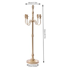 5 Arm Floor Candle Candelabras Candle Holders,Candle Stands,Wedding Table Centerpieces,Wedding Candelabras for Birthdays, Weddings Decor (50in-1pcs)