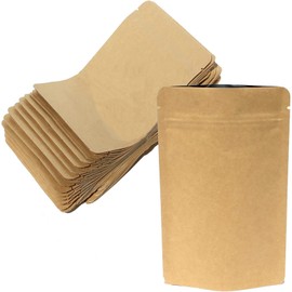 YFFSFDC 50 Kraft Paper, Inner Surface, Aluminum Foil, Zip Bag, Resealable, Divided Bag, Freestanding Chuck, Zipper, Sealed Pouch, Moisture-proof, Waterproof, Convenient for Kitchen Storage (4.3 x 7.3