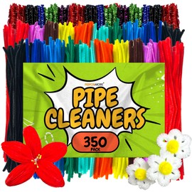 Performore Colorful Pipe Cleaners Craft Set 350-Pack Chenille Stem Wires in 35 Bright Colors 5mm Thick Reusable Twistable Fuzzy Sticks DIY Art Supplies for Kids & Classrooms