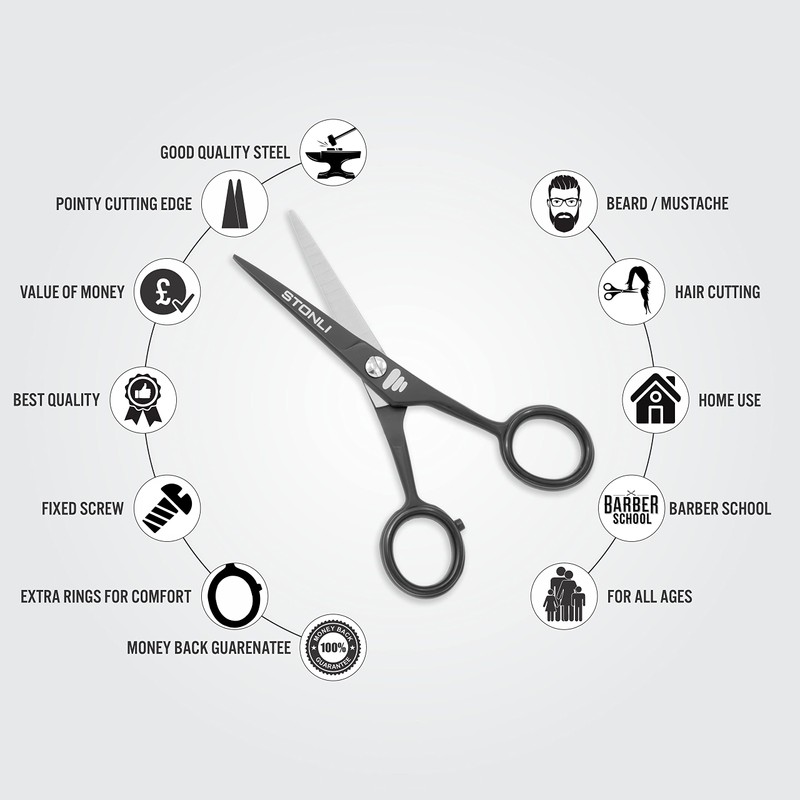 STONLI 4.5 inches Beard and Moustache Scissors - Nose Hair