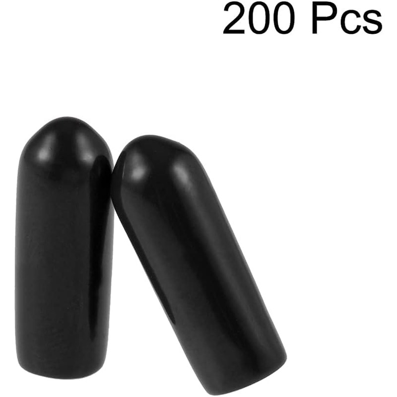 TA-VIGOR 200Pcs Rubber End Caps, 2.5mm ID Round Flexible Screw