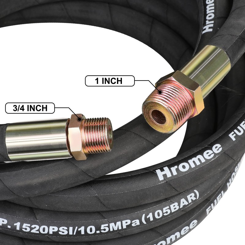 Hromee Fuel Transfer Hose, 3/4 Inch × 20 Feet Pump