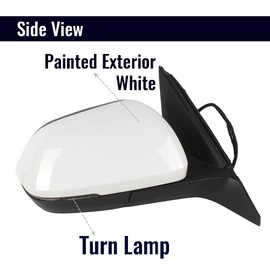 CHELANGHU 6+2 Pins Side | Reverse Mirror Assembly Fit for Volkswagen Teramont Atlas 2018 2019 2020 2021 2022 2023 2024, Replace for 3CN857508 (White, Right Passenger Side)