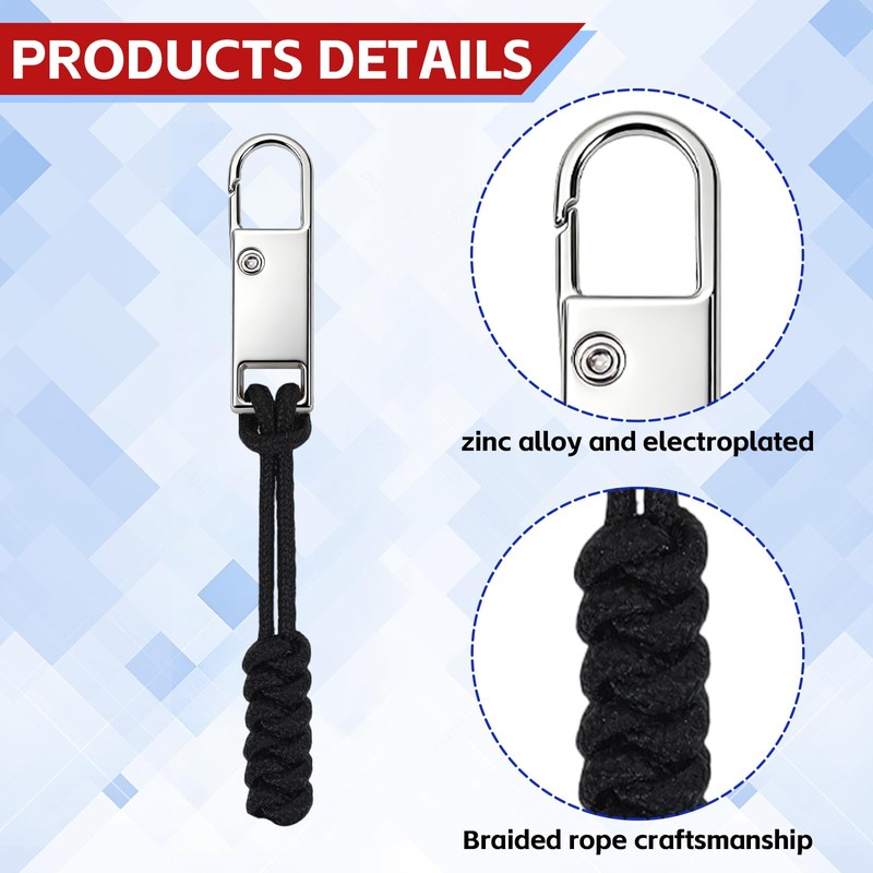 NOVWANG 8 Pack Metal Zipper Pull Replacement Backpack Zipper Pulls