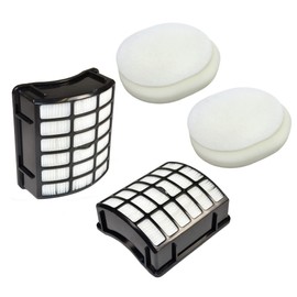 HQRP 2-pack Filter Kit compatible with Shark Navigator NV80, NVC80C, NV70, NV90, UV420 Upright Vacuum Cleaner, XFF80 & XHF80 Replacement
