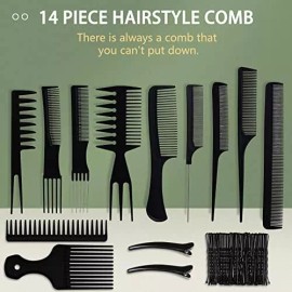 FIRSTPELLA Juego De Peines Para El Cabello Profesional De 14 Piezas Par