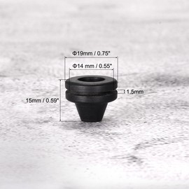 sourcing map Pack of 4 Rubber Grommets Wire Protection Thick Plates Conical Holder Diameter 14 mm
