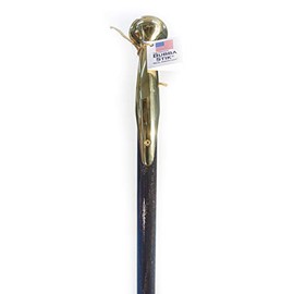 Walking Cane - Original Bubba Stik "Standard" Style Walking Stick with Brass Hame Handle. Made in Texas by Real Texans. (Ebony, 36" Tall)
