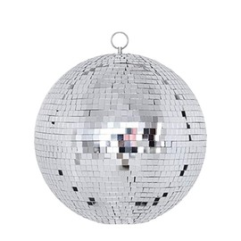 16 Inch Large Disco Ball Decorations, 70's 80's 90's Silver Rotating Glass Mirror Ball with Hanging Ring, for Bar DJ Club Stage Lighting Holiday Party Birthday