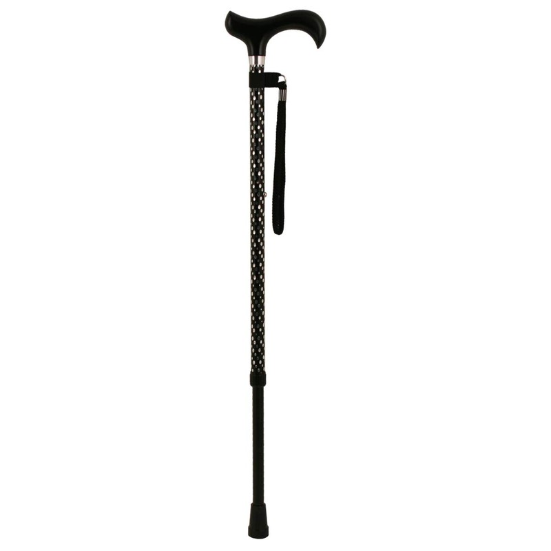 Adjustable Black Elegant Engraved Cane