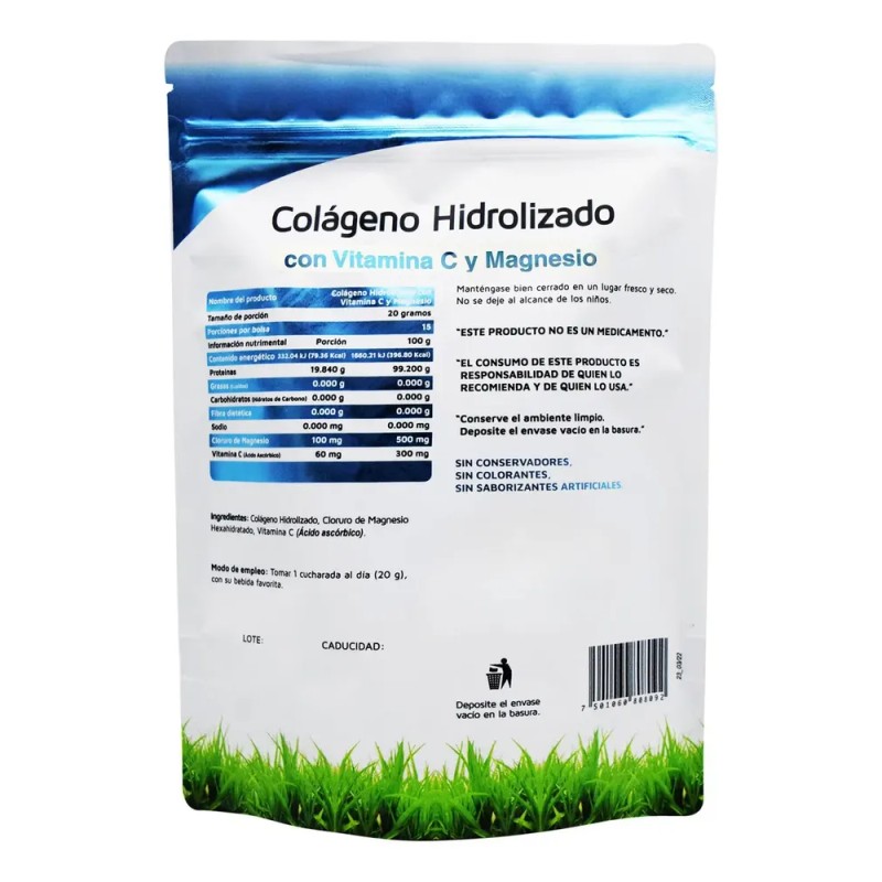 Colágeno Hidrolizado Vitamina C Y Magnesio De Vidanat Sabor Sin