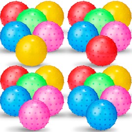 Jerify 24 Pieces Knobby Balls 4.72" Bouncy Spiky Sensory Ball Bulk Soft Inflatable Massage Stress Plastic Toy for School Party Play Outdoor Indoor