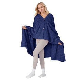 Tirrinia Wearable Blanket Wrap, Womens Cape With Hood, Sherpa Blanket Poncho, Cozy Blanket Shawl Wraps for Women Gift