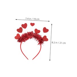 Outanaya 3pcs Glitter Heart Headband Tinsel Heart Hair Accessories for Valentines Day Weddings and Parties Easy to Wear Sparkling Design Durable Construction