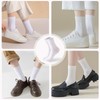 MOSOTECH Women's Socks, Set of 5, White Combed Cotton, Cute,