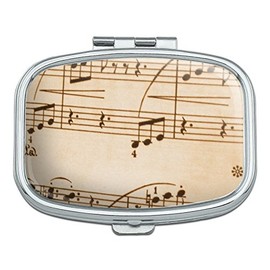 Vintage Sheet Music Notes Musical Score Musician Rectangle Pill Case Trinket Gift Box