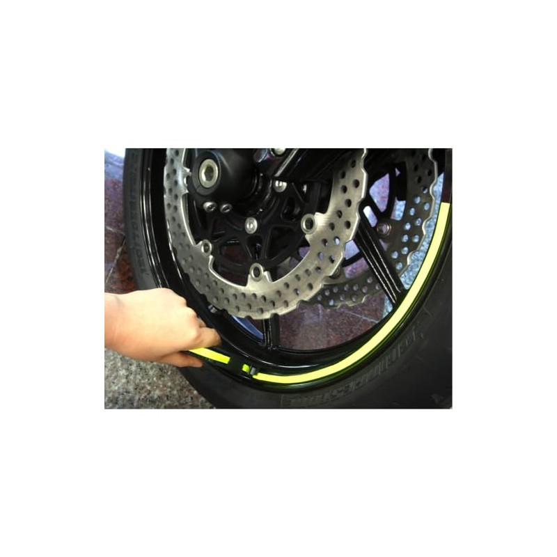 Keiti Motorcycle Reflective Wheel Stripe with Dispenser Fluorescent Yellow WS800FY
