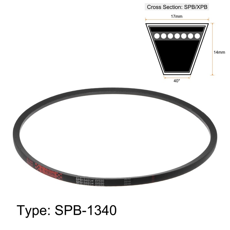 sourcing map SPB1340 V-Belt Drive Belt 1340 mm Pitch Length