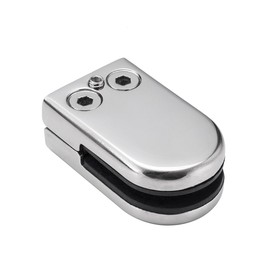 4pcs Stainless Steel Glass Clamp Solid Glass Shelf Clamp Holder Bracket Clip Support for 6-8mm thick Glass Wall Mount Home Bathroom