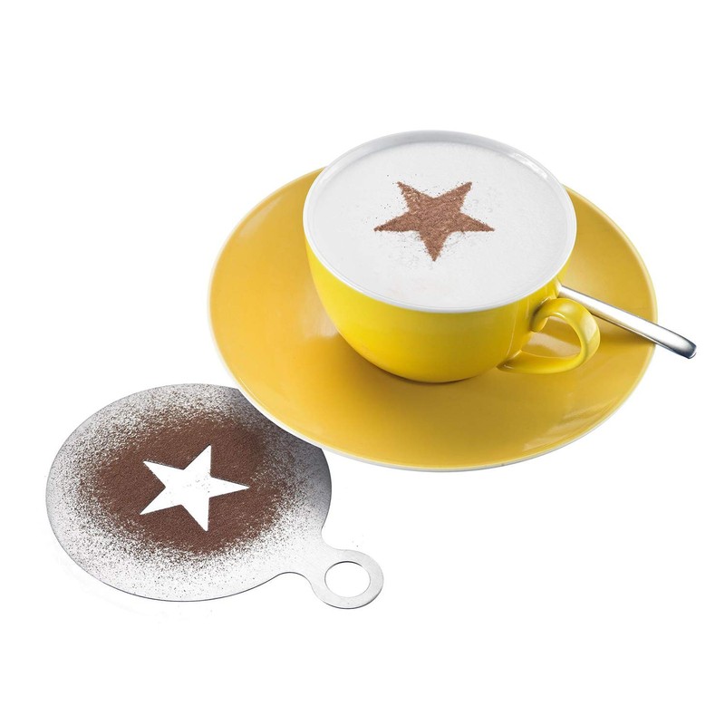 Westmark Dekorierschablonen-Set, 3-tlg., 3 verschiedene Motive, Cappuccino, ø 10 cm,
