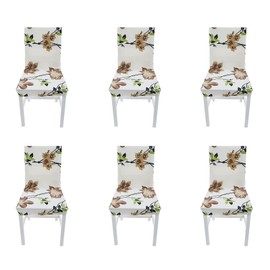 6PCS High Elasticity Chair Cover Removable Washable Dustproof Home Hotel Dining Chair CoversType 3