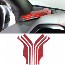 autopart2021 Red Carbon Fiber Instrument Dashboard Side Panel Trim For Corvette C8 2020-25 US