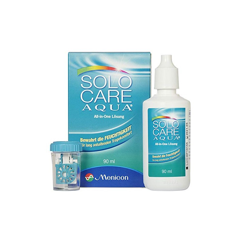 Demel Augenoptik Solocare Aqua Reise-Set – Kontaktlinsenflüssigkeit für Weiche Kontaktlinsen,