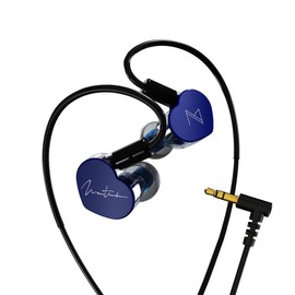Maestraudio Maestraudio MA910SR Maestro Blue [Earbuds with 0.4 inch (10 mm) Graphene-Coated Dynamic Driver] Passive Ceramic Coated Tweeter, RST & HDSS, Made in Japan, Aluminum Faceplate, Pentaconn Ear