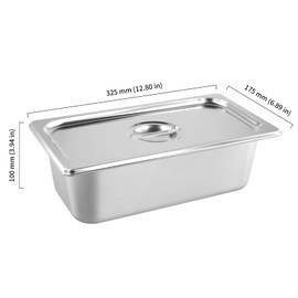 HOIGON 4 Pack 1/3 Size Steam Table Pan with Lids, 4 Inch Deep Stainless Steel Hotel Pan, Anti-Jam Steam Pan Half Size Hotel Pans for Buffet, Restaurants, Catering