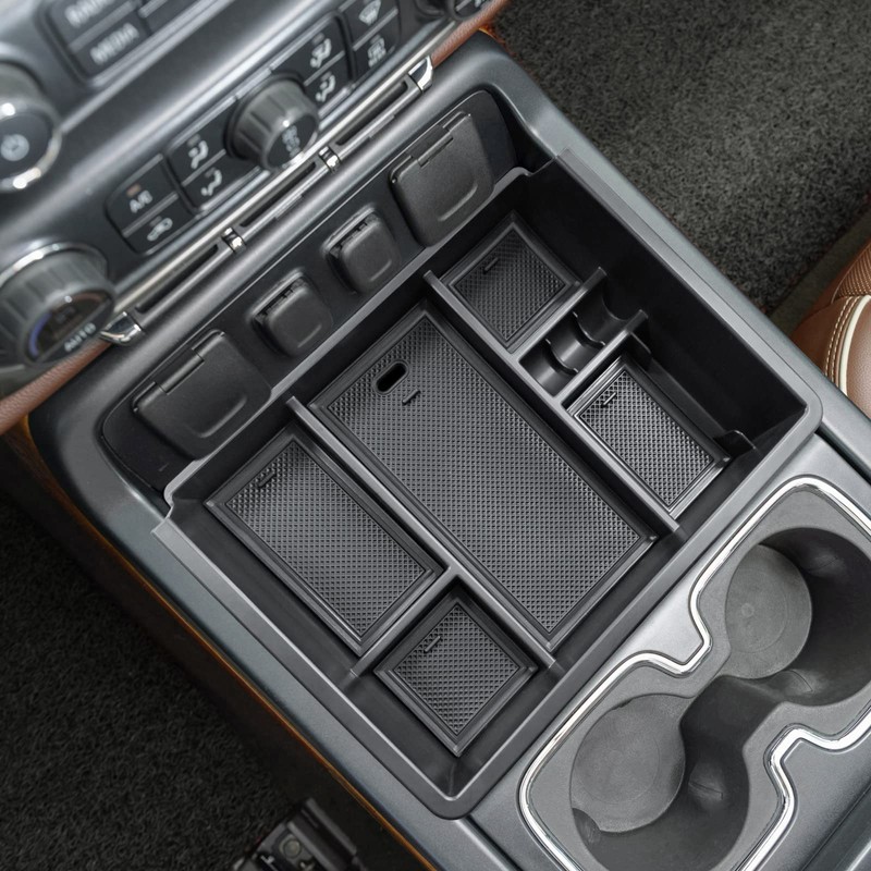 TACOBRO Full Center Console Organizer Compatible with 2014-2018 Sierra 1500