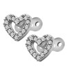 Harilla 2pcs Dermal Tops and Base Stainless Steel Jewelry, Heart