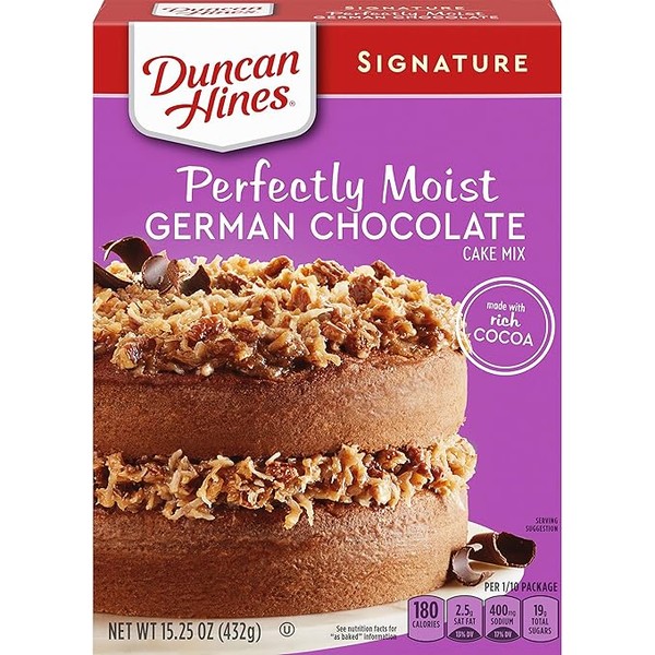 Duncan Hines Signature Perfectly Moist German Chocolate Cake Mix, 15.25