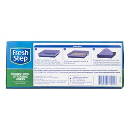 Fresh Step Drawstring Large Litter Box Liners, Heavy Duty Liners for Cat Litter Box, Scented & Unscented Available, Quick & Easy Cleanup