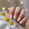 Spring Summer Press on Nails Gradient Daisy Stick on Nails