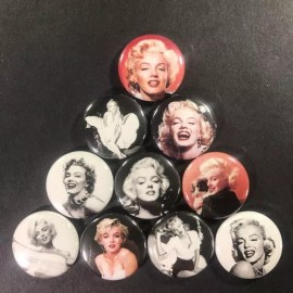 Marilyn Monroe 1" Button Pin (10 piece set) Actress Classic Icon Model Pin Up